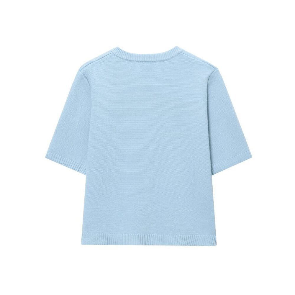 Blue Casual Women's Short Sleeve Knit Top - Picture 5 of 11